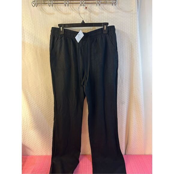 Cest 1946 new Black Linen pants medium m rn#37080 business causal - Picture 1 of 5